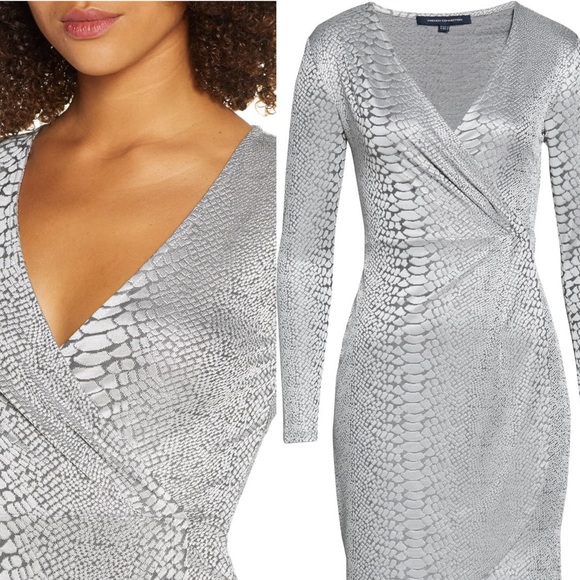 Long Sleeve Snake Jacquard Dress - Picture 2 of 3